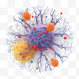 神经细胞几何光效图片_医疗医学分子细胞细菌病毒