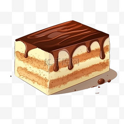 卡通手绘甜品甜点巧克力蛋糕