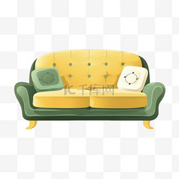 主图沙发图片_卡通扁平风格手绘沙发家具