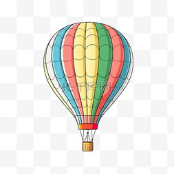 可爱手绘热气球图片_手绘插画风免抠元素热气球
