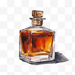 卡通手绘威士忌酒水