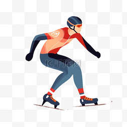 卡通手绘体育运动滑冰竞技