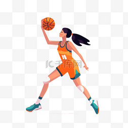 篮球体育竞技图片_卡通手绘体育运动篮球竞技