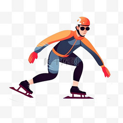 手绘滑冰比赛图片_卡通手绘体育运动滑冰竞技