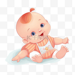 婴儿三角巾图片_卡通手绘婴儿宝宝