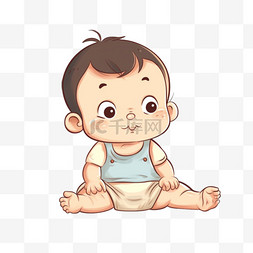 宝宝吃粽子图片_卡通手绘婴儿宝宝
