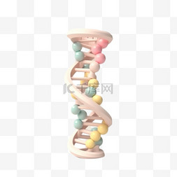 dna插画图片_卡通手绘化学分子DNA