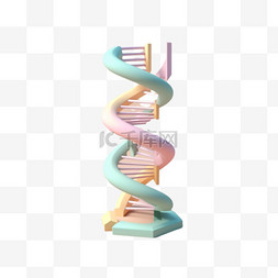 dna插画图片_卡通手绘化学分子DNA