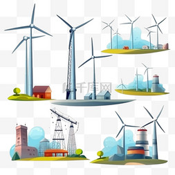 卡通手绘绿色环保新能源