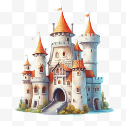城堡儿童图片_卡通手绘儿童玩具城堡