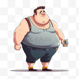 肥胖人物图片_卡通手绘减肥肥胖人物