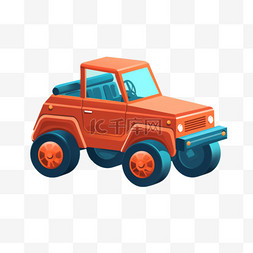 卡通卡车插画图片_手绘插画风免抠元素玩具卡车
