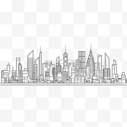 数字城市创造图片_卡通手绘线条城市都市建筑