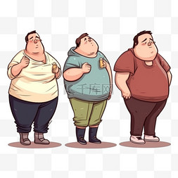 肥胖人物图片_卡通手绘减肥肥胖人物