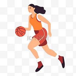 卡通手绘体育运动篮球竞技