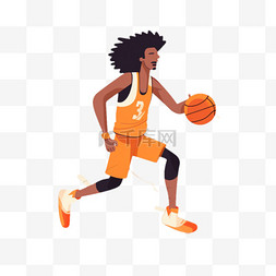 卡通手绘体育运动竞技篮球运动员