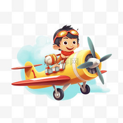 卡通手绘儿童玩具飞机