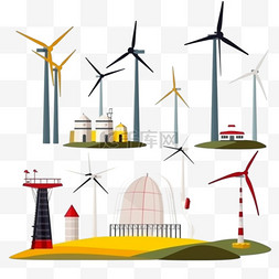 卡通手绘绿色环保新能源