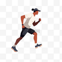 数字跑步图片_卡通手绘体育运动跑步竞技