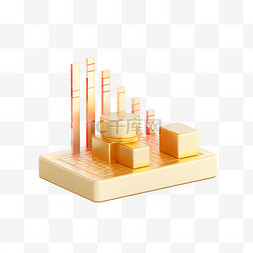 3D金融商务金色渐变图标