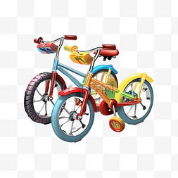 卡通手绘儿童玩具自行车