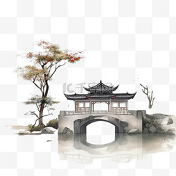 中国风插画建筑图片_中国风中国古典建筑