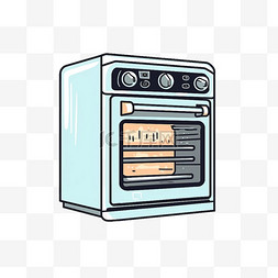 扁平卡通免抠图素材烤箱