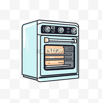 扁平卡通免抠图素材烤箱
