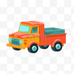 卡车尿素图片_手绘插画风免抠元素玩具卡车