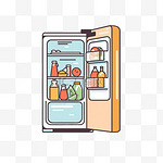 扁平卡通免抠图素材冰箱