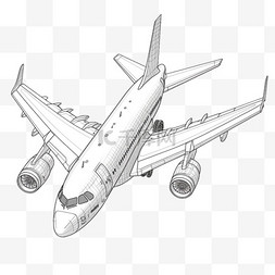 飞机插画风图片_手绘插画风免抠元素飞机