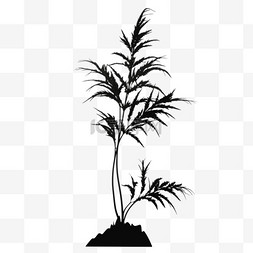 植物植物剪影图片_卡通手绘植物树木剪影