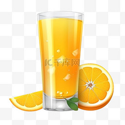 扁平卡通免抠图素材橙汁
