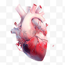 手绘心脏器官图片_心脏手绘人体器官医疗