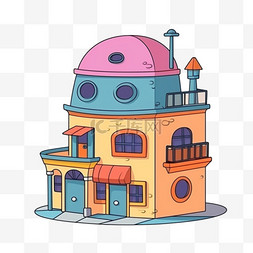 小洋楼卡通