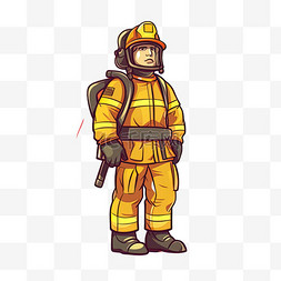 手绘火警图片_卡通手绘火警消防员