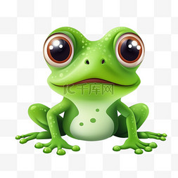 井里的青蛙图片_扁平卡通免抠图素材青蛙