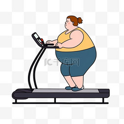 减肥小元素图片_卡通手绘减肥运动小胖子