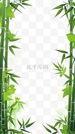 扁平绿色竹子边框