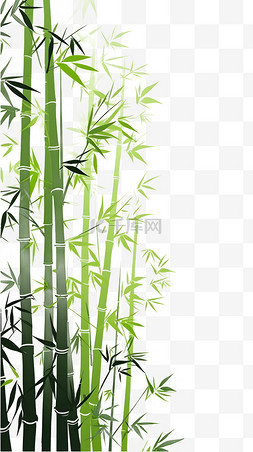 竹子竹筒雕刻图片_卡通扁平风绿竹边框装饰