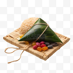 夏日粽叶图片_端午节竹叶粽子捆绳肉粽中国传统