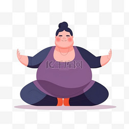 肥胖与苗条图片_卡通手绘肥胖减肥