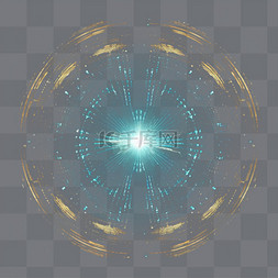 金色圆圈光点图片_蓝色科技光环光圈粒子光效光点光