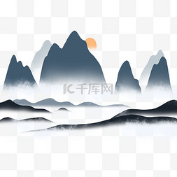 禅意山水图片_写意水墨山水