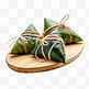 端午节竹叶粽子捆绳肉粽中国传统美食