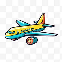 可爱儿童免抠矢量素材图片_卡通简约儿童客机飞机
