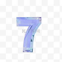 7艺术设计图片_3D立体玻璃数字7