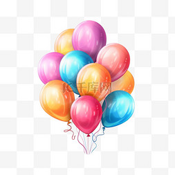 数字气球数字图片_卡通手绘彩色气球