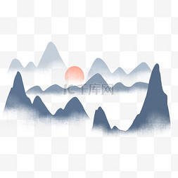 中式禅意山水图片_水墨山水画