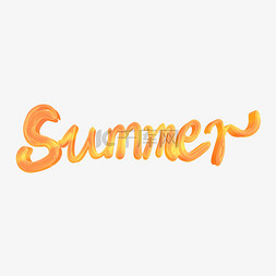 夏天免抠艺术字图片_夏天summer酸性字体效果设计